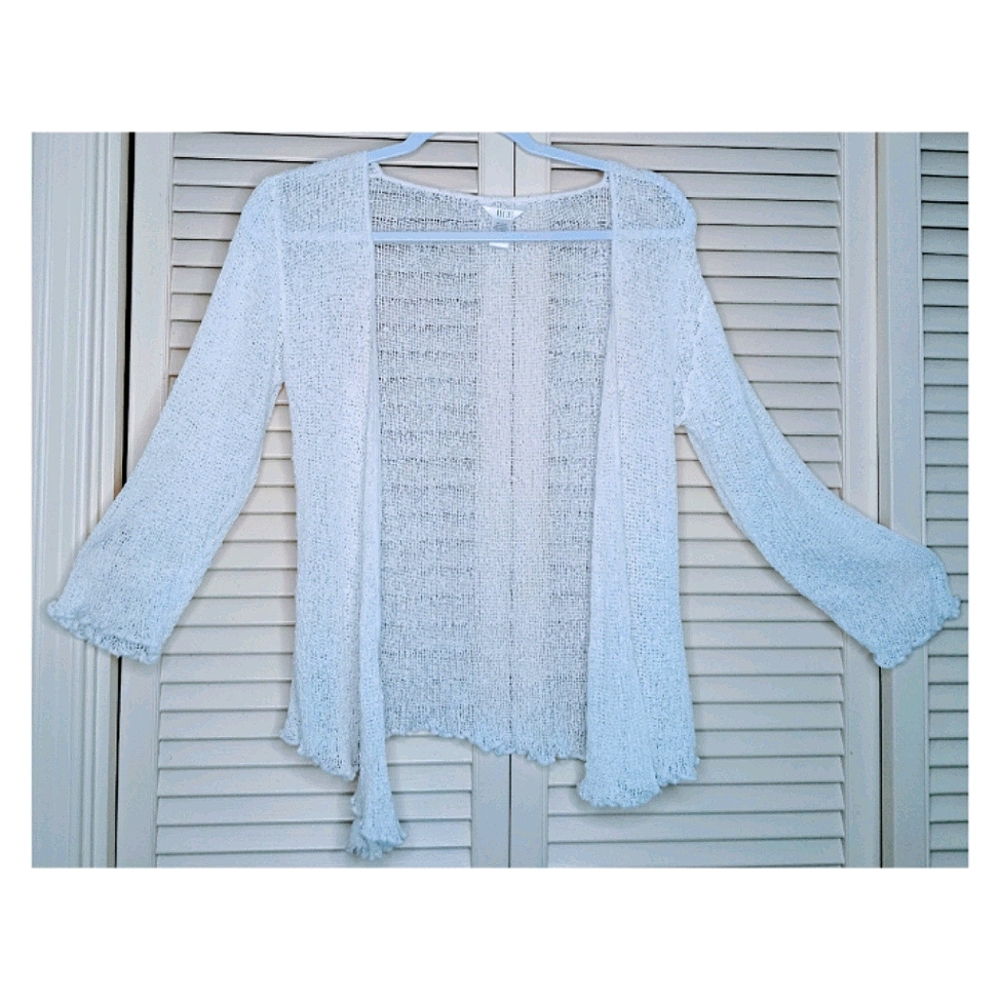 Kaktus White Mesh Cardigan